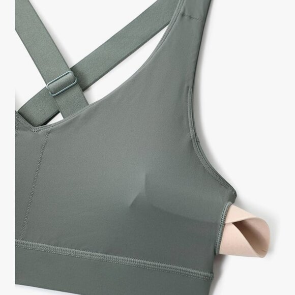 CRZ Yoga ButterBreeze Criss Cross Back Sports Bra - Medium Grey Sage - NWT - Picture 5 of 8